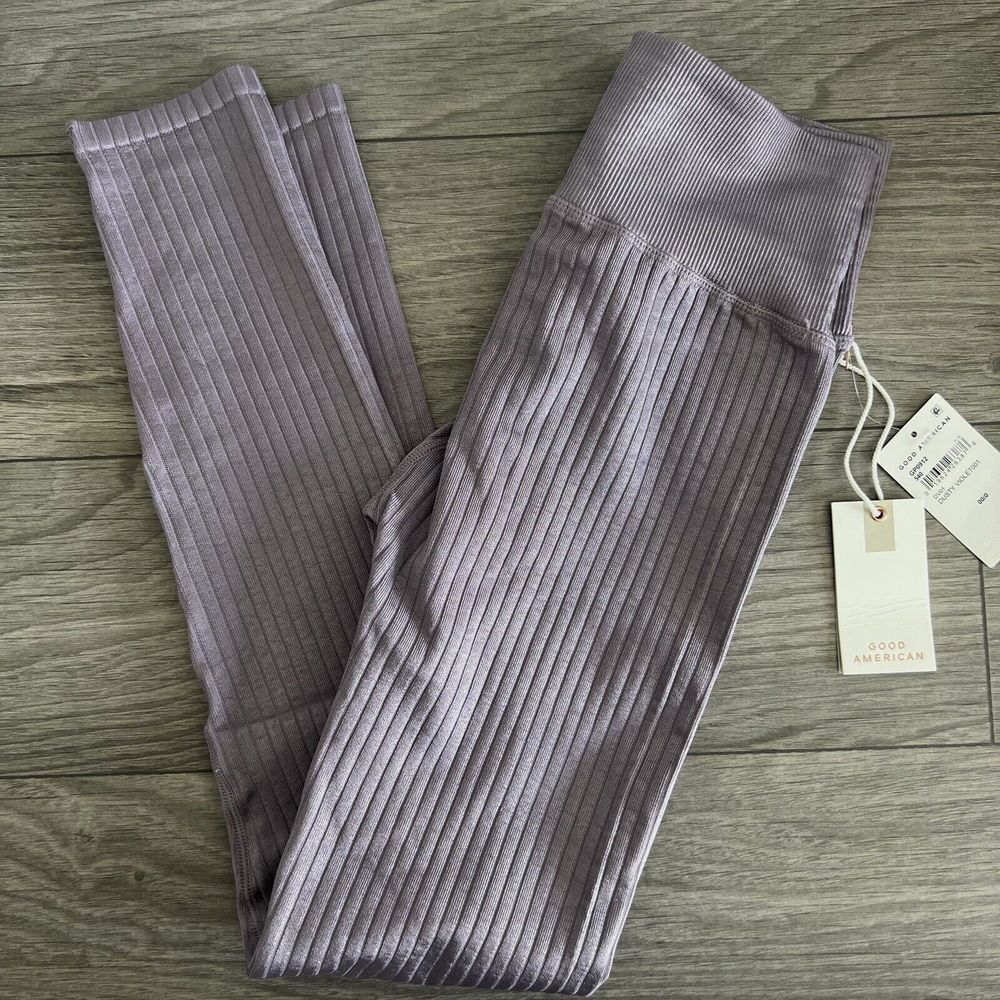 Good American Shine Rib‎ Seamless Legging Dusty Violet Size 00/0